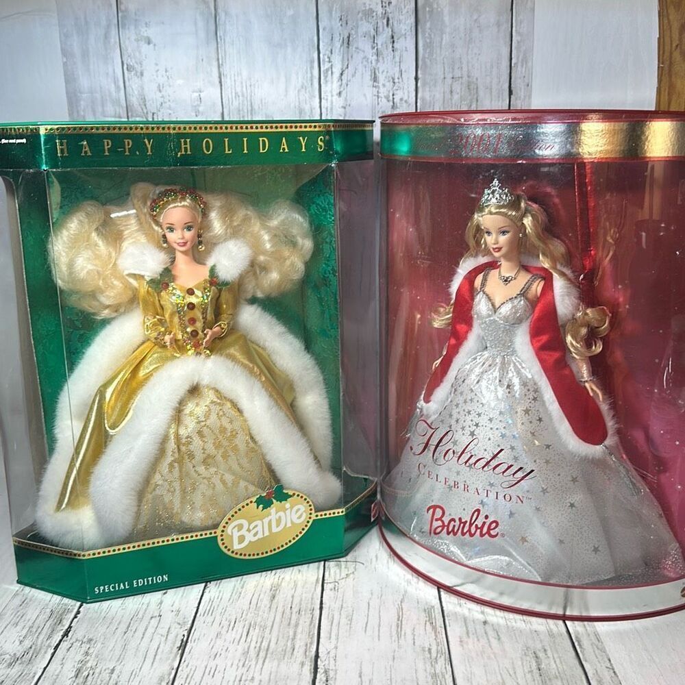 Barbie Holiday Celebration Special  2001 Edition Doll 50304 Mattel and 1994 Doll